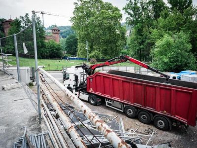 Sopralluogo ai cantieri Pnrr del parco del Valentino, Torino, 30 maggio 2024 ANSA/TINO ROMANO